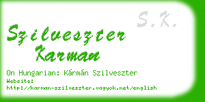 szilveszter karman business card