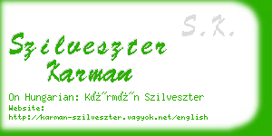 szilveszter karman business card